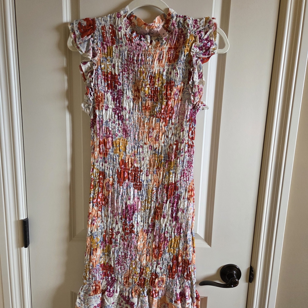 Buckle Multicolor Floral Dress